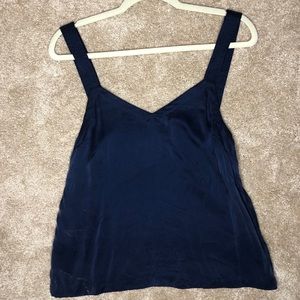 Free People Blue Silk Tank Top